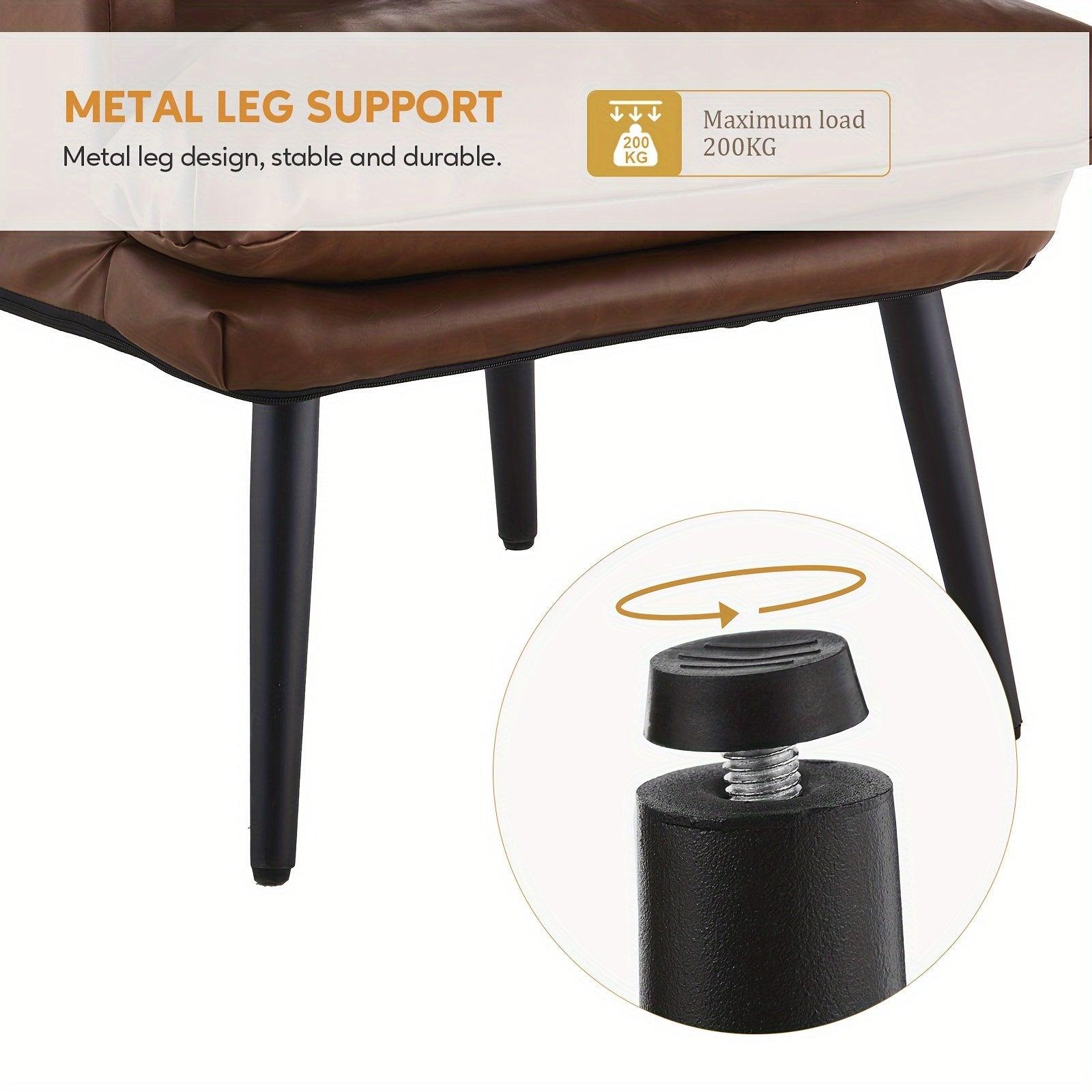 PU leather recliner armchair with matching footstool for reading or relaxation.