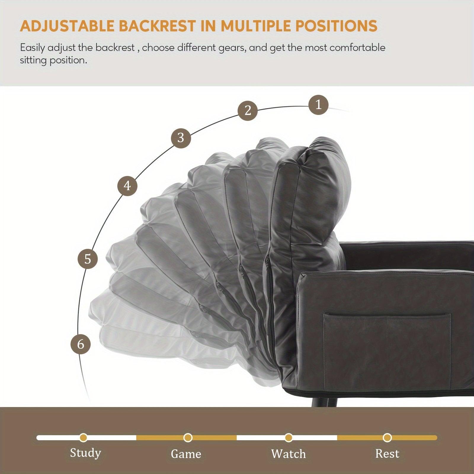 Stylish recliner with adjustable backrest, ideal for home, office, or bedroom.