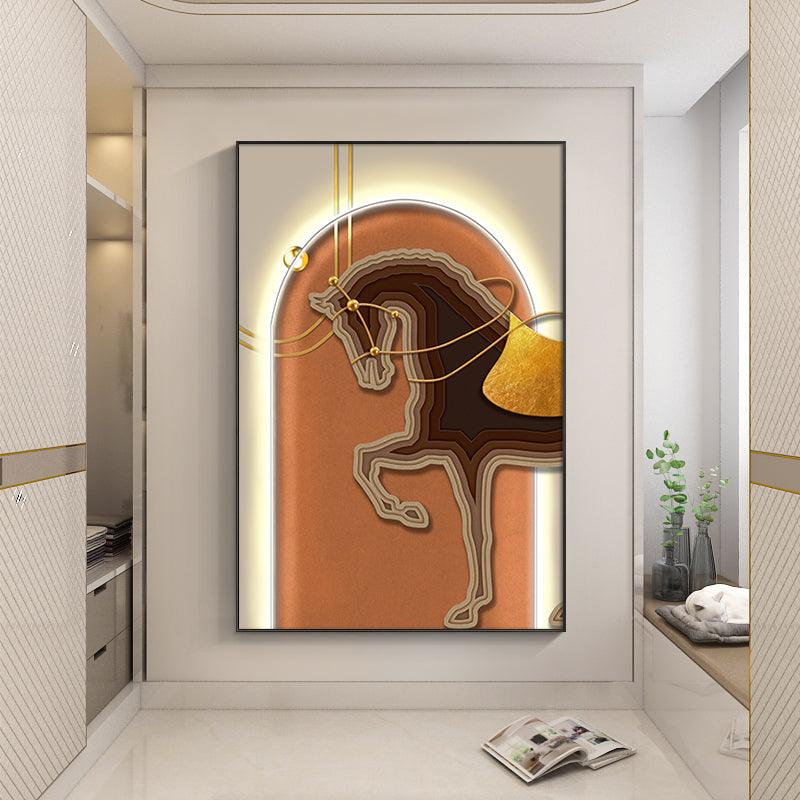 Illuminate Your Entryway with Modern Minimalist Foyer Decorative Painting – LED Lights Included - In home decor