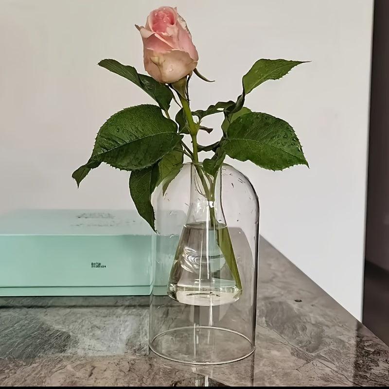Durable and modern glass vase with fresh flower arrangements.