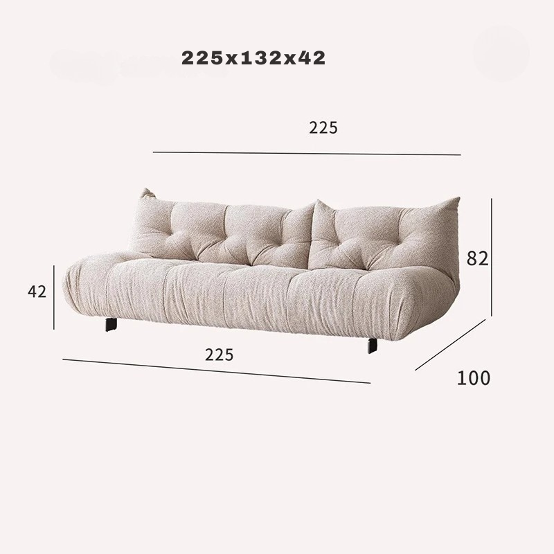 Alpaca Velvet Creamy Style Sofa Bed – Foldable, Multifunctional for Small Rooms