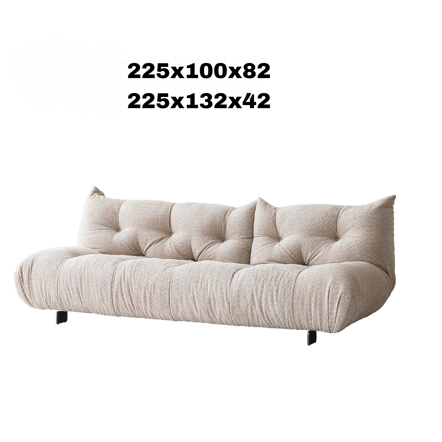 Alpaca Velvet Creamy Style Sofa Bed – Foldable, Multifunctional for Small Rooms
