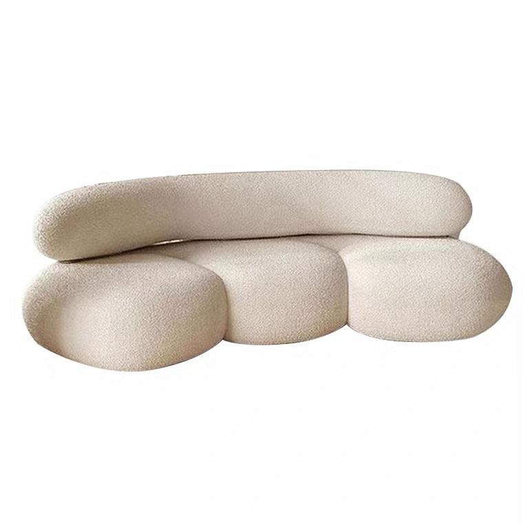 Curved Lamb Cashmere Fabric Sofa - My Store