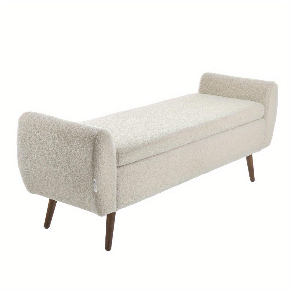 Plush Teddy velvet storage bench for living rooms and guest rooms.
