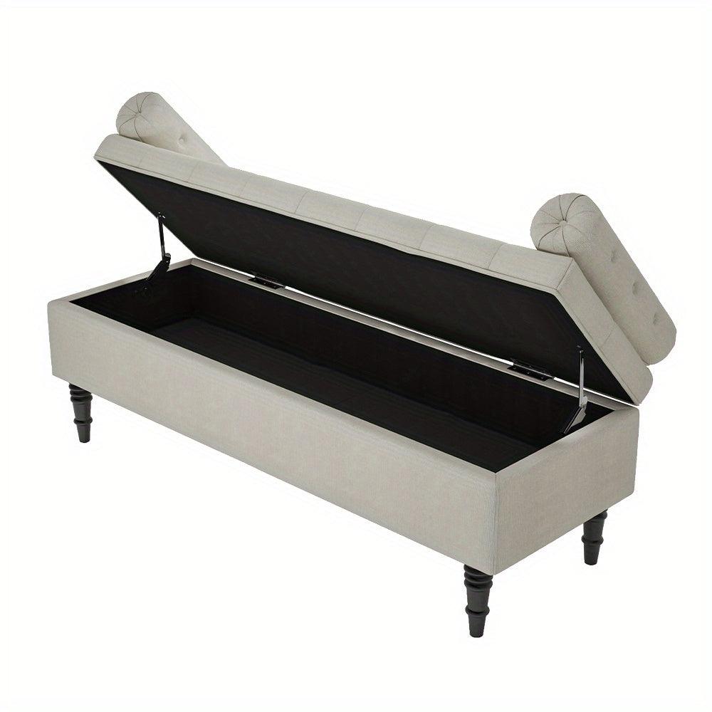 Elegant storage bench with plush Sherpa upholstery for modern homes.