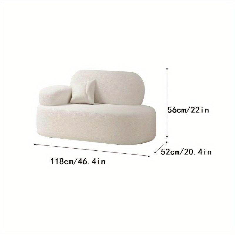Modern White Corner Sofa - Compact Lounge Chair with Pillow Backrest, Solid Wood Frame, Perfect for Living Room & Bedroom - In home decor