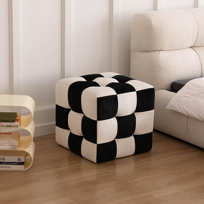 Add a Touch of Playful Elegance: Stool Black and White Chessboard Chair – Elevate Your Space with Modern and Chic Monochrome Seating - In home decor