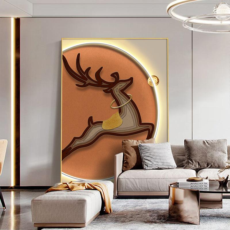 Illuminate Your Entryway with Modern Minimalist Foyer Decorative Painting – LED Lights Included - In home decor