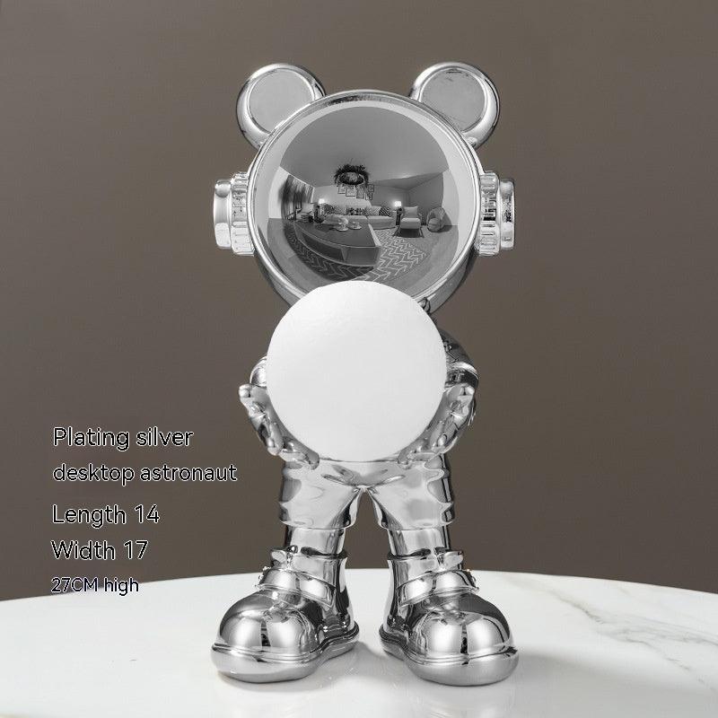 Illuminate Your Space with Whimsy – Space Bear Decoration Moon Night Light Home Decor - In home decor