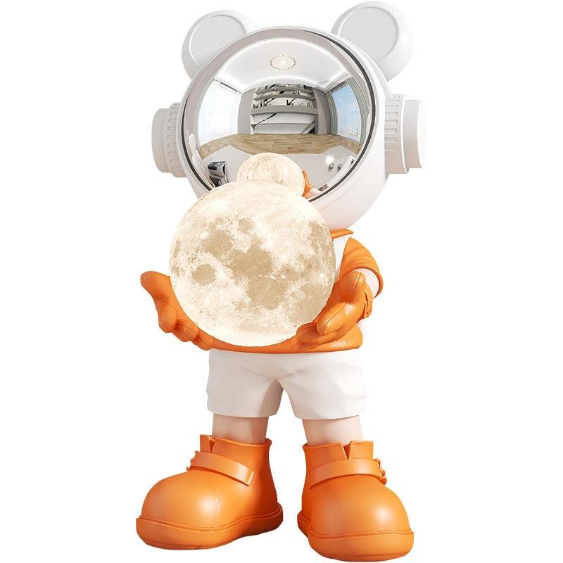 Illuminate Your Space with Whimsy – Space Bear Decoration Moon Night Light Home Decor - In home decor