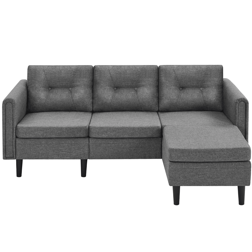 Resilient and strong L-shaped sofa with modern design.