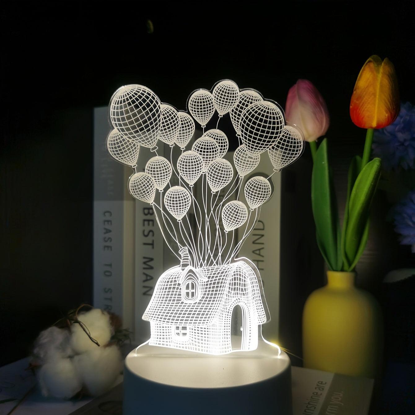 Acrylic shade LED lamp for romantic room decorations.