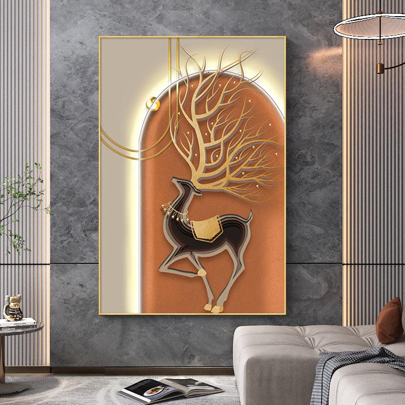 Illuminate Your Entryway with Modern Minimalist Foyer Decorative Painting – LED Lights Included - In home decor