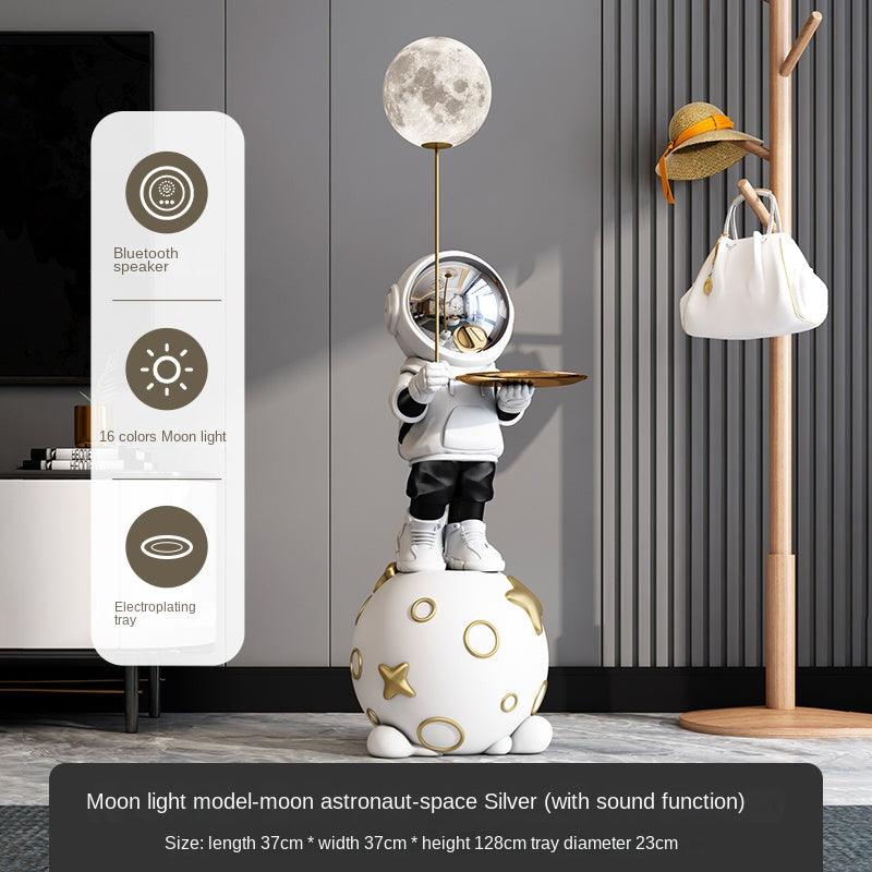 Astronaut with Tray Furniture Floor Sculpture: Elevate Your Space with Luxury, Exclusivity, and Musical Ambiance. - In home decor