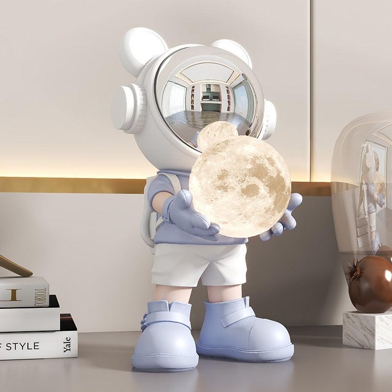 Illuminate Your Space with Whimsy – Space Bear Decoration Moon Night Light Home Decor - In home decor