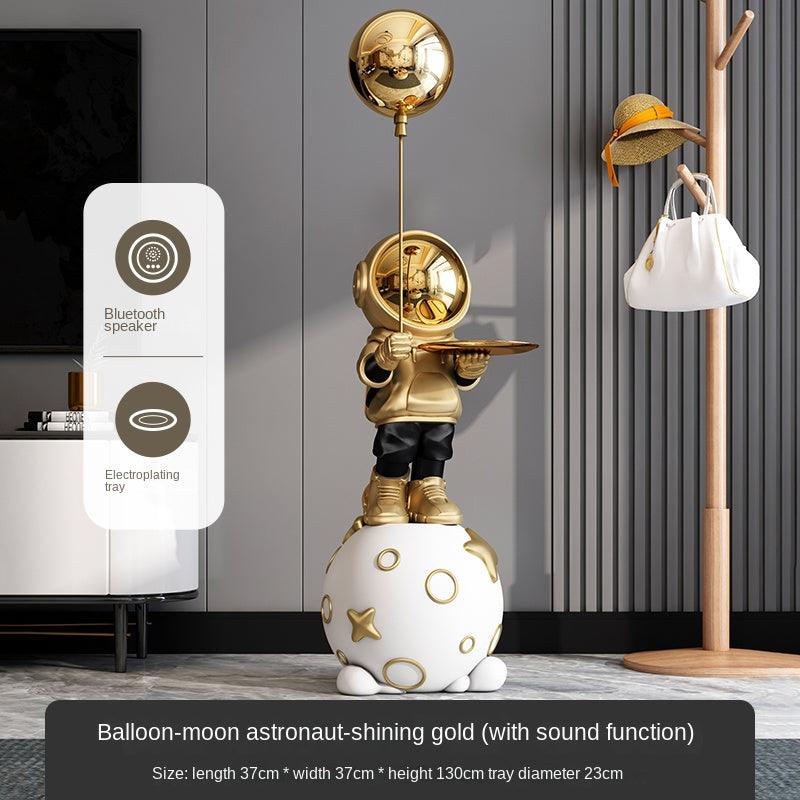 Astronaut with Tray Furniture Floor Sculpture: Elevate Your Space with Luxury, Exclusivity, and Musical Ambiance. - In home decor