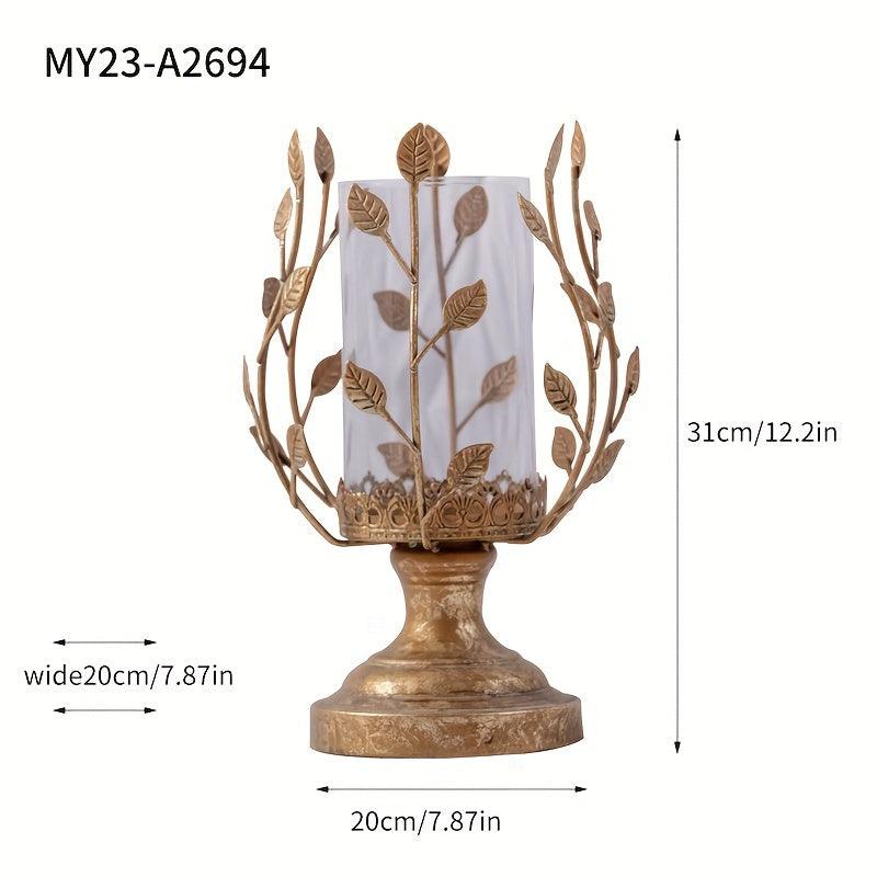 Old-world cast iron candle holder for sophisticated home styling.