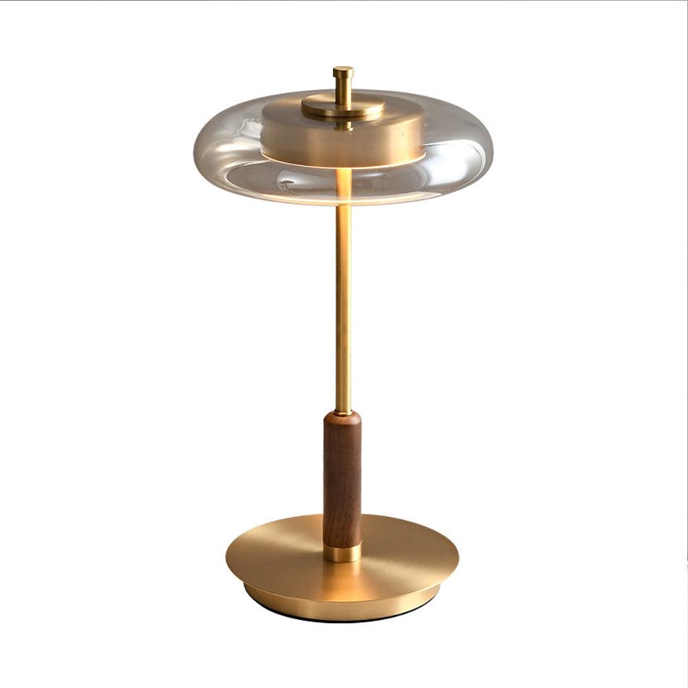 Brass Walnut Wood Table Lamp: A Fusion of Elegance and Natural Beauty - In home decor