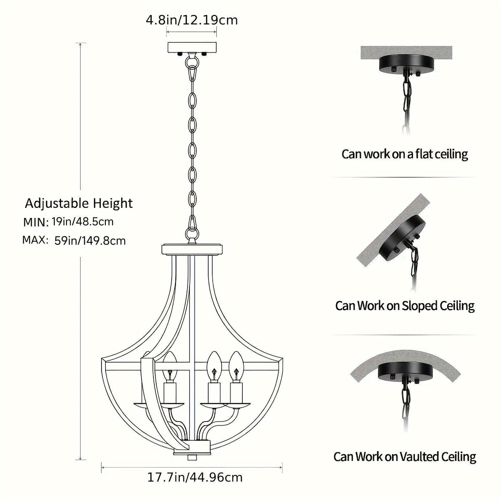 5-light adjustable pendant light for traditional dining areas.
