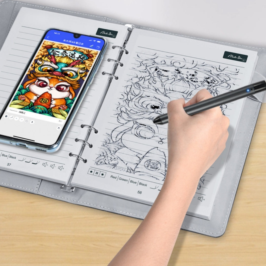 Person using a stylus to draw on a digital art book with a smartphone displaying a coloring app.