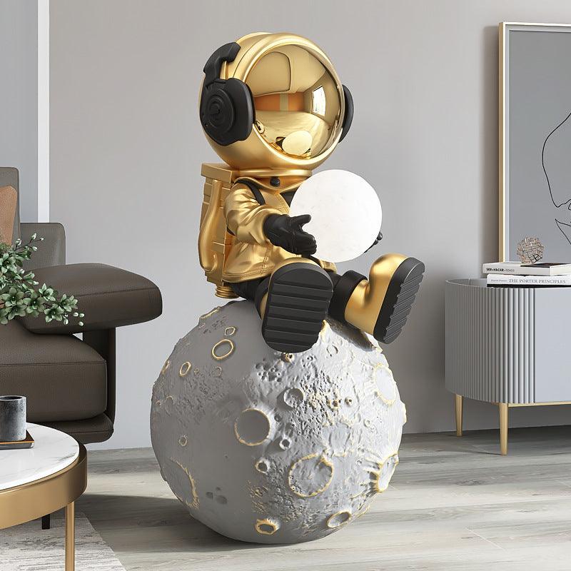 Elevate Your Space with Handmade Fibreglass Astronaut Floor Decoration - In home decor