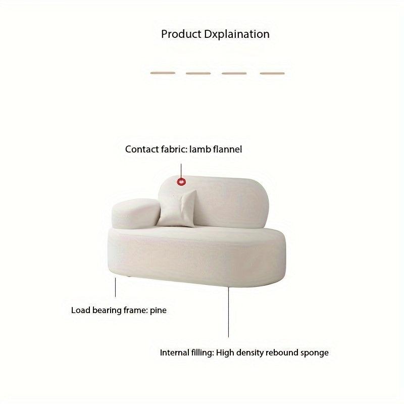 Modern White Corner Sofa - Compact Lounge Chair with Pillow Backrest, Solid Wood Frame, Perfect for Living Room & Bedroom - In home decor