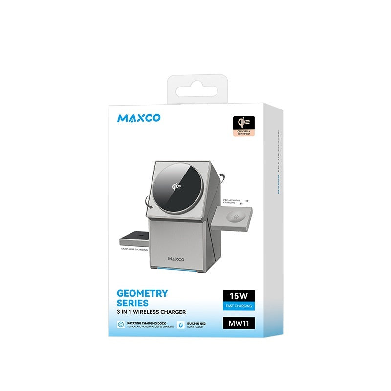 MAXCO wireless charger packaging on a white background