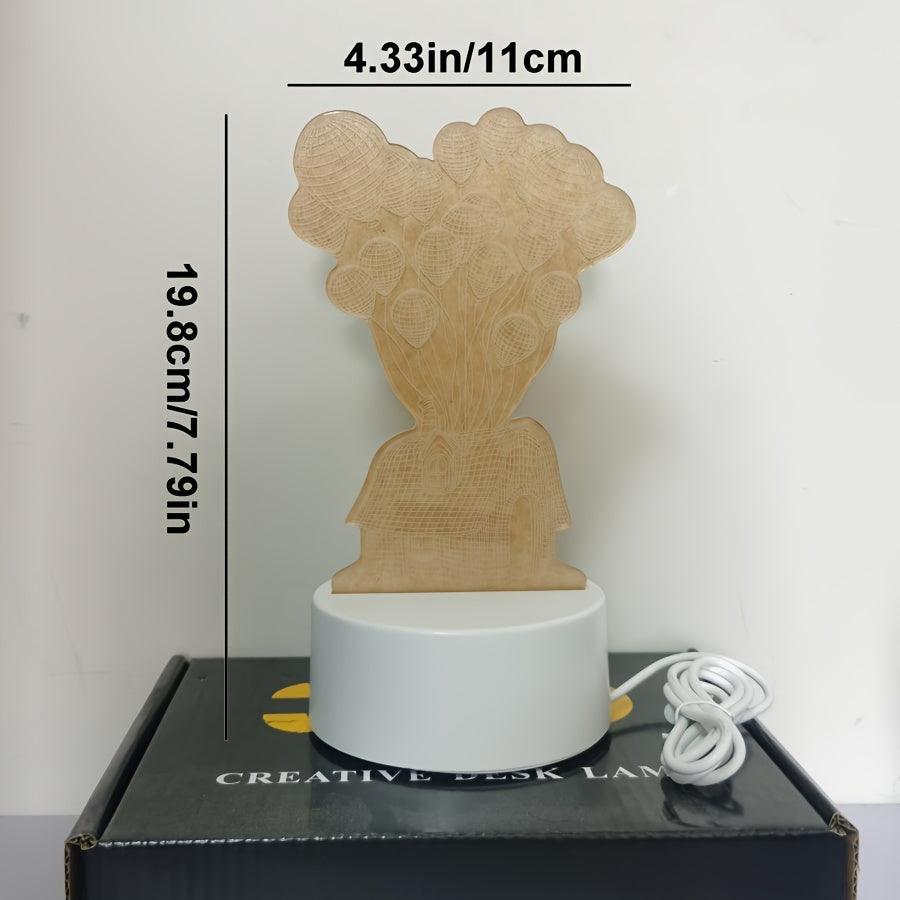 Romantic acrylic desk lamp for bedroom or holiday decor.