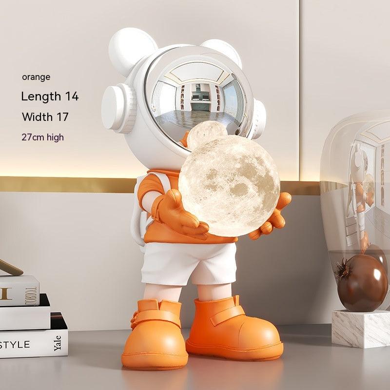 Illuminate Your Space with Whimsy – Space Bear Decoration Moon Night Light Home Decor - In home decor