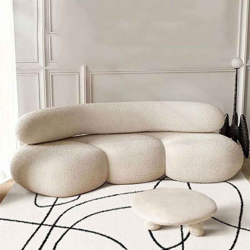 Curved Lamb Cashmere Fabric Sofa - My Store