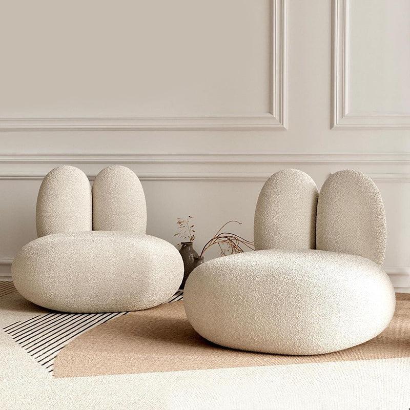 Curved Lamb Cashmere Fabric Sofa - My Store