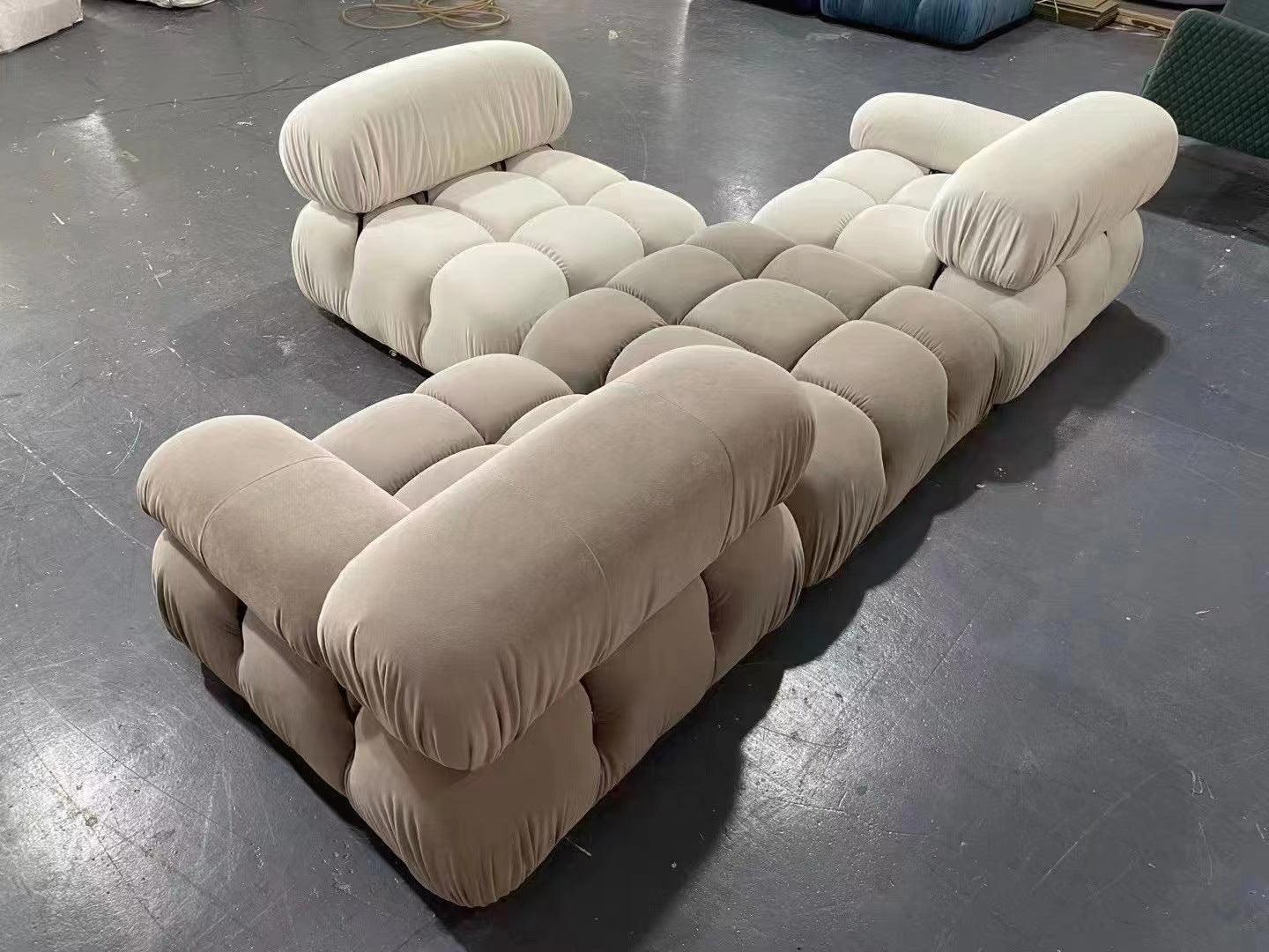 Create a Timeless and Inviting Atmosphere with Classic Module Square Lamb Velvet Sofa - In home decor