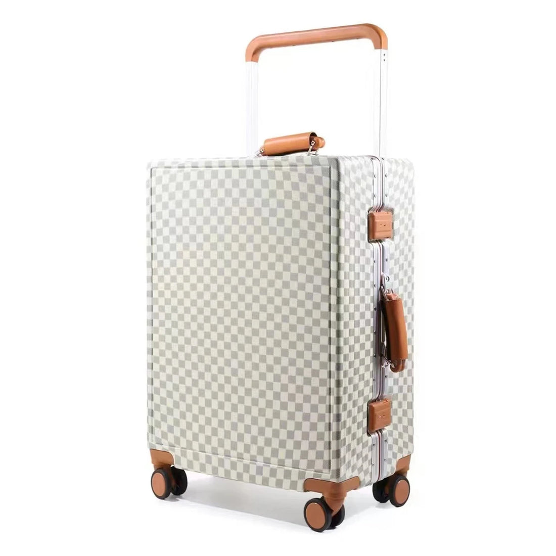White luggage option in minimalist setting