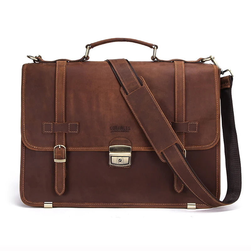 14″ laptop inside padded briefcase compartment
