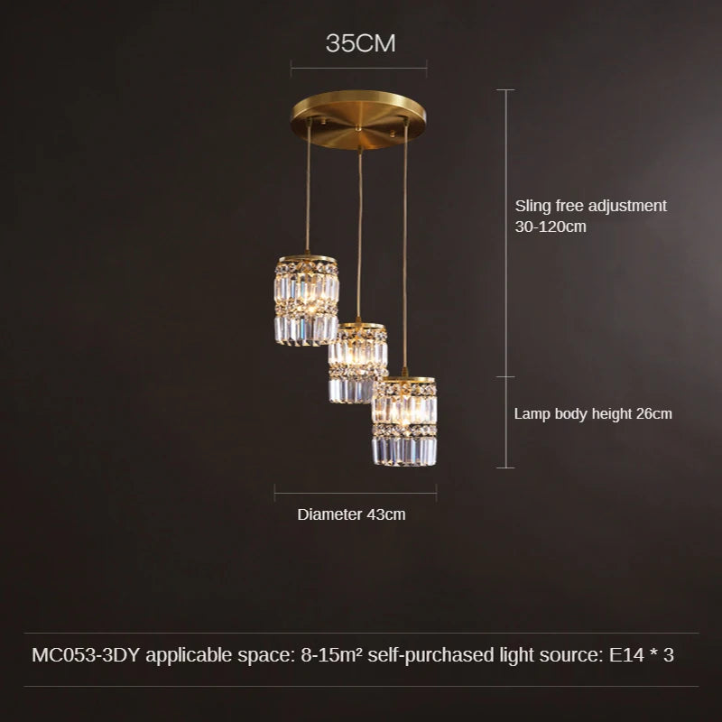 Chandelier with dimensions and specifications on a dark background