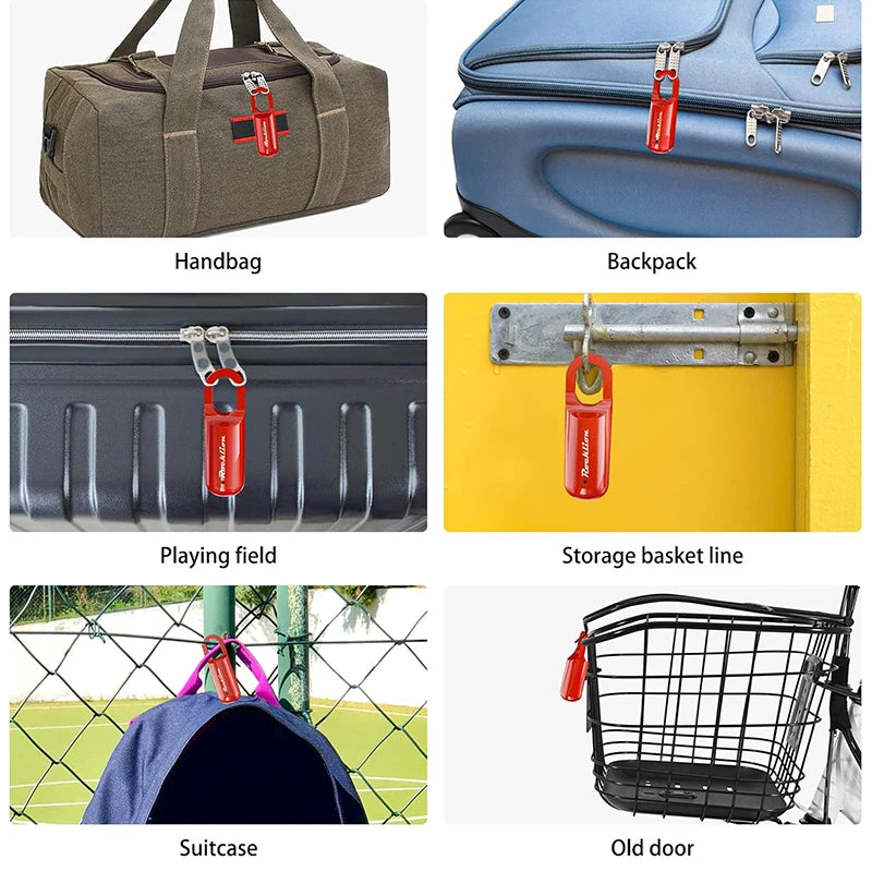 “Secure bag with biometric padlock on zipper”