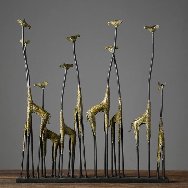 Top view of the giraffe figure showcasing its craftsmanship.