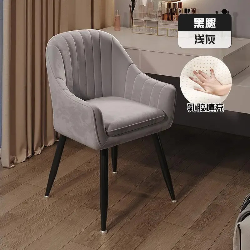 Elegant soft dining chair enhancing UK home decor, floor protected