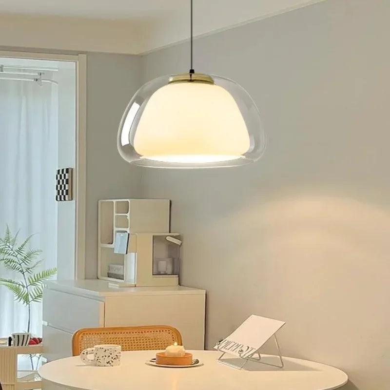 Danish Jelly Chandelier Minimalist Smooth Glass Chandelier Design Living Room Bedroom Bedlight Home Decoration Light - In home decor