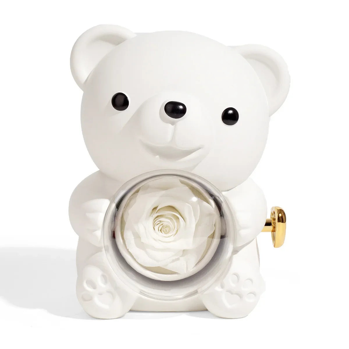 Rotating Hugging Bear Rose Jewellery Box | Eternal Flower Gift for Her | Mother&
