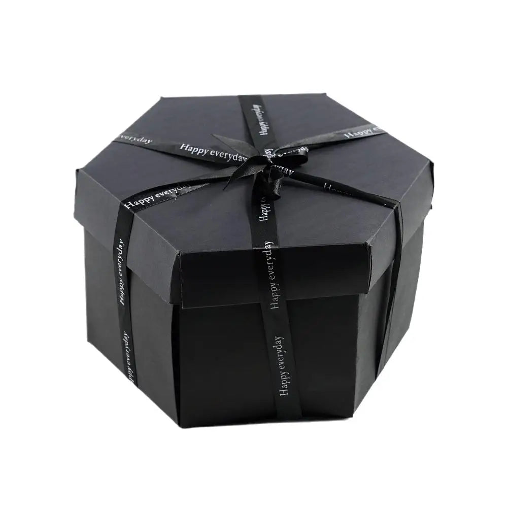 Black paper surprise box for Valentine&