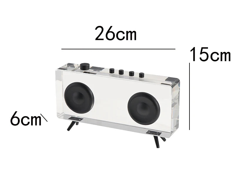 Leearts crystal and metal recorder/radio ornament for modern home decor