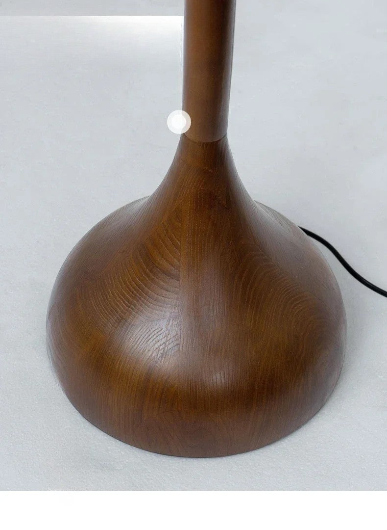 Wooden floor lamp on a white background