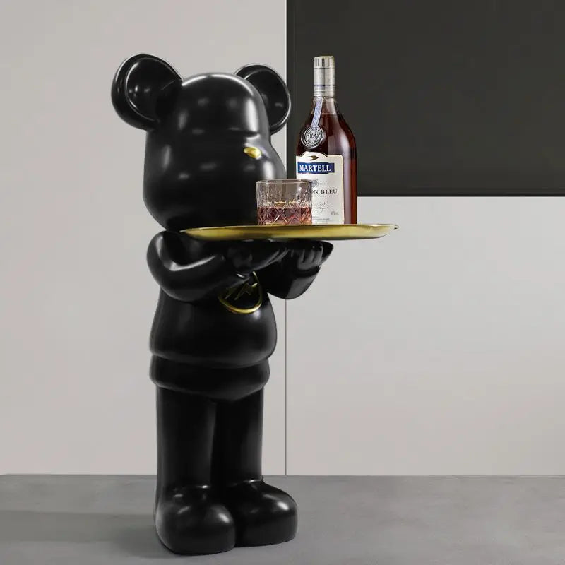 Close-up of the details on the creative resin violent bear.