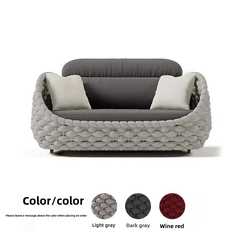 Soft Fabric Cushion Detail for Comfortable Outdoor Rattan Seating