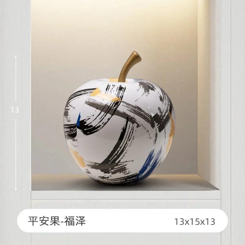 A lifestyle shot featuring the apple decoration in a modern living room.