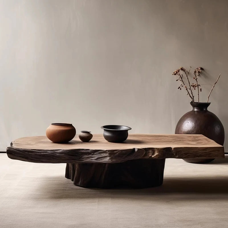 Wabi Stillwind Wood Coffee Table Solid Antique Modern Living Room Décor
