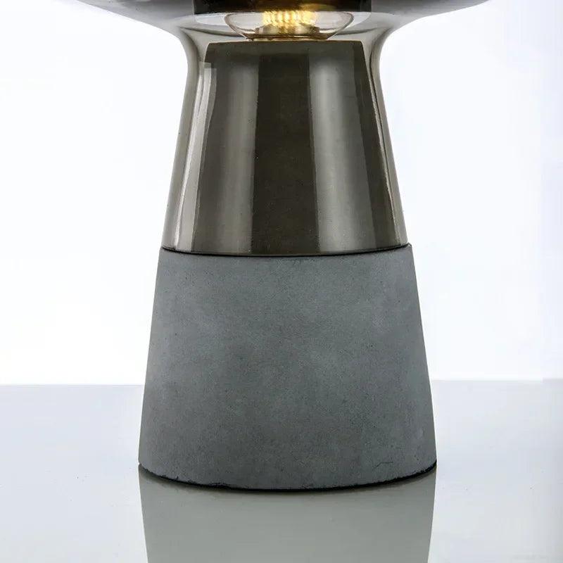 Leimu Table Lamp Modern Cement Table Lights for Bedroom Living Room Bedside Decor Industrial Glass Desk Lamp - In home decor