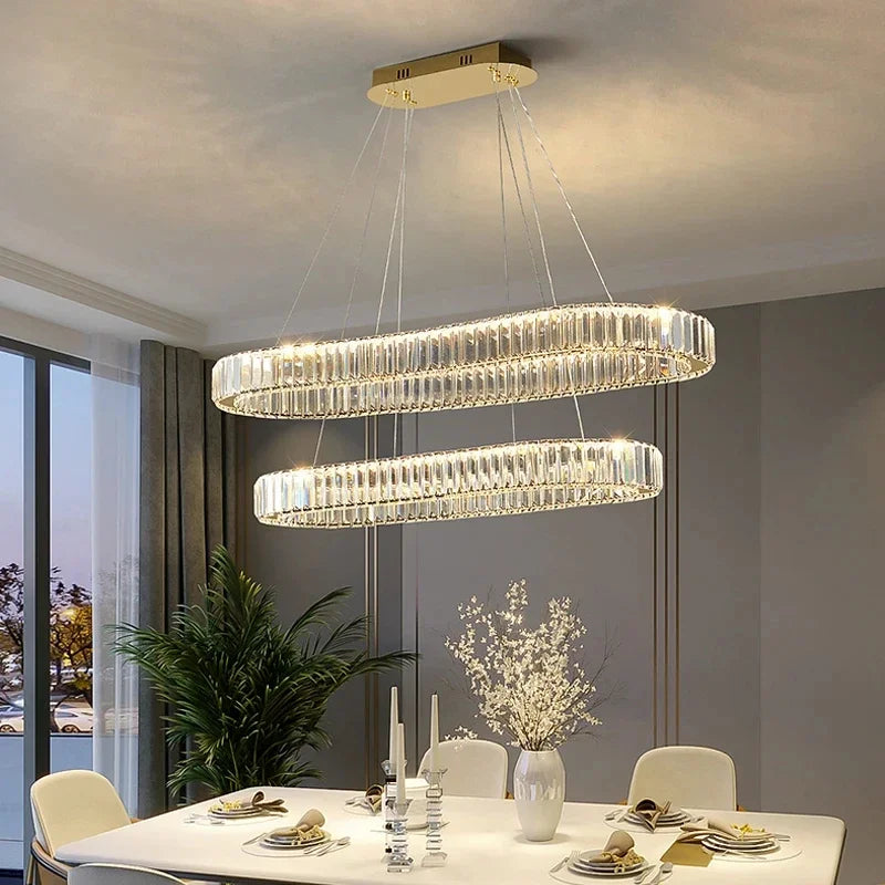 Modern Luxury Crystal LED Pendant Light – Dining & Bar Chandelier