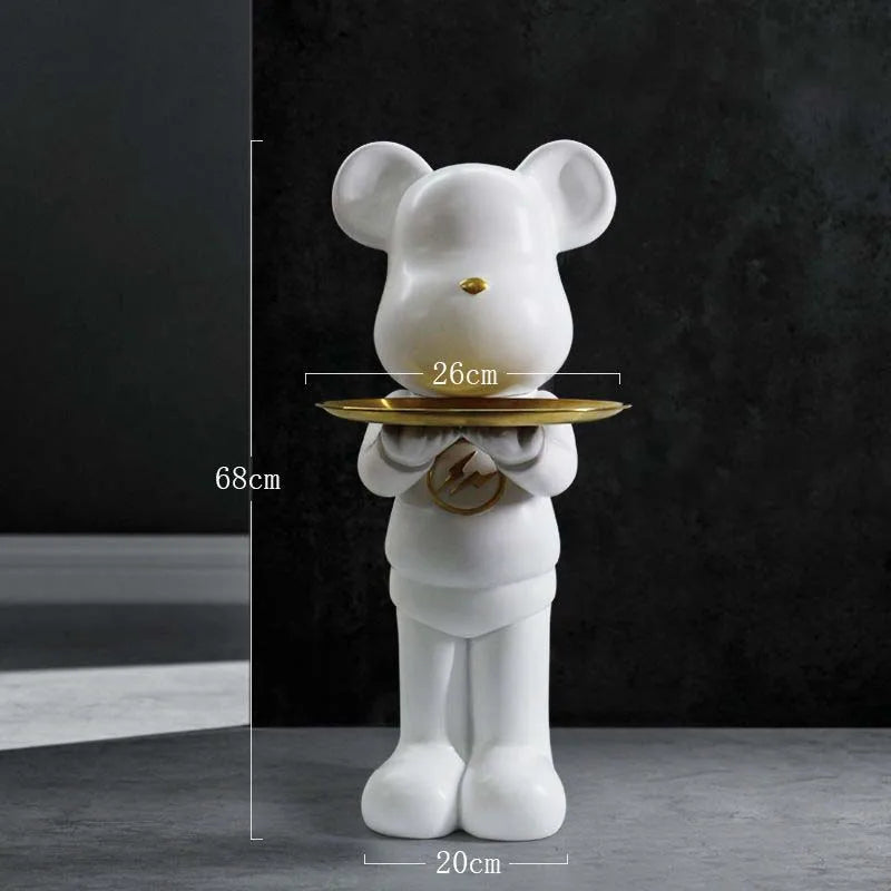 Modern art sculpture: a large resin bear in a bold pose.